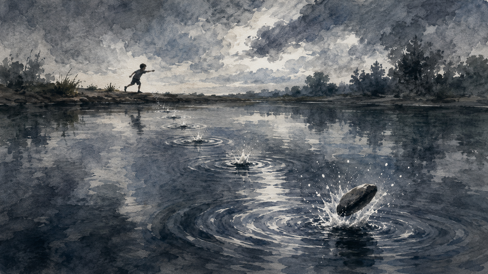 Skipping Stones in a Swimmer’s Lake